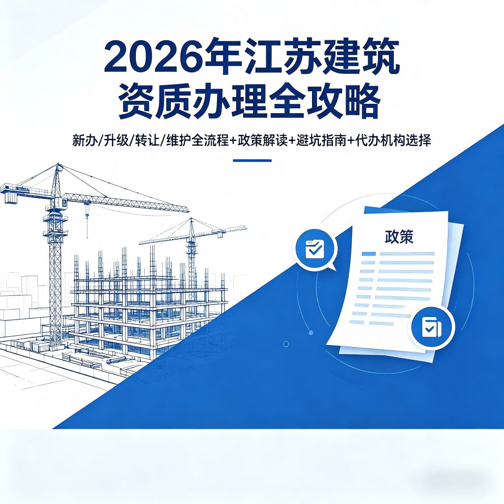 2026年江苏建筑资质办理全攻略｜新办/升级/转让/维护全流程+政策解读+避坑指南+代办机构选择
